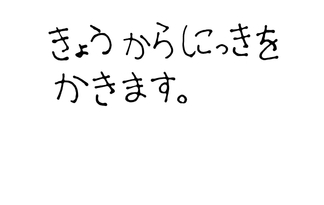 きょうからにっきをかきます。